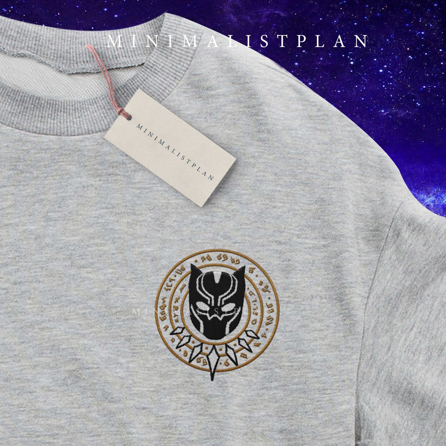 Embroidered Dr Strange Spell & Black Panther Unisex Sweatshirt