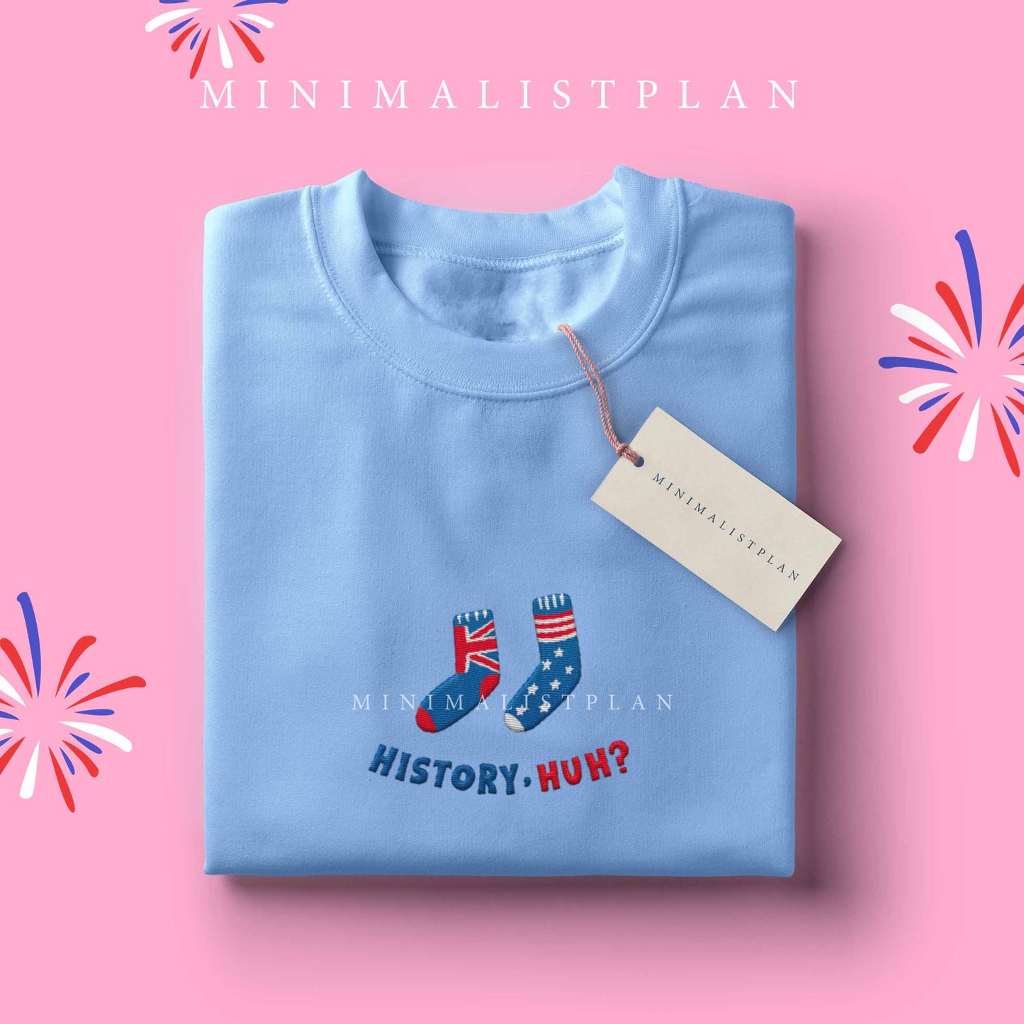 Embroidered Red White & Royal Blue | History, Huh? Unisex Sweatshirt