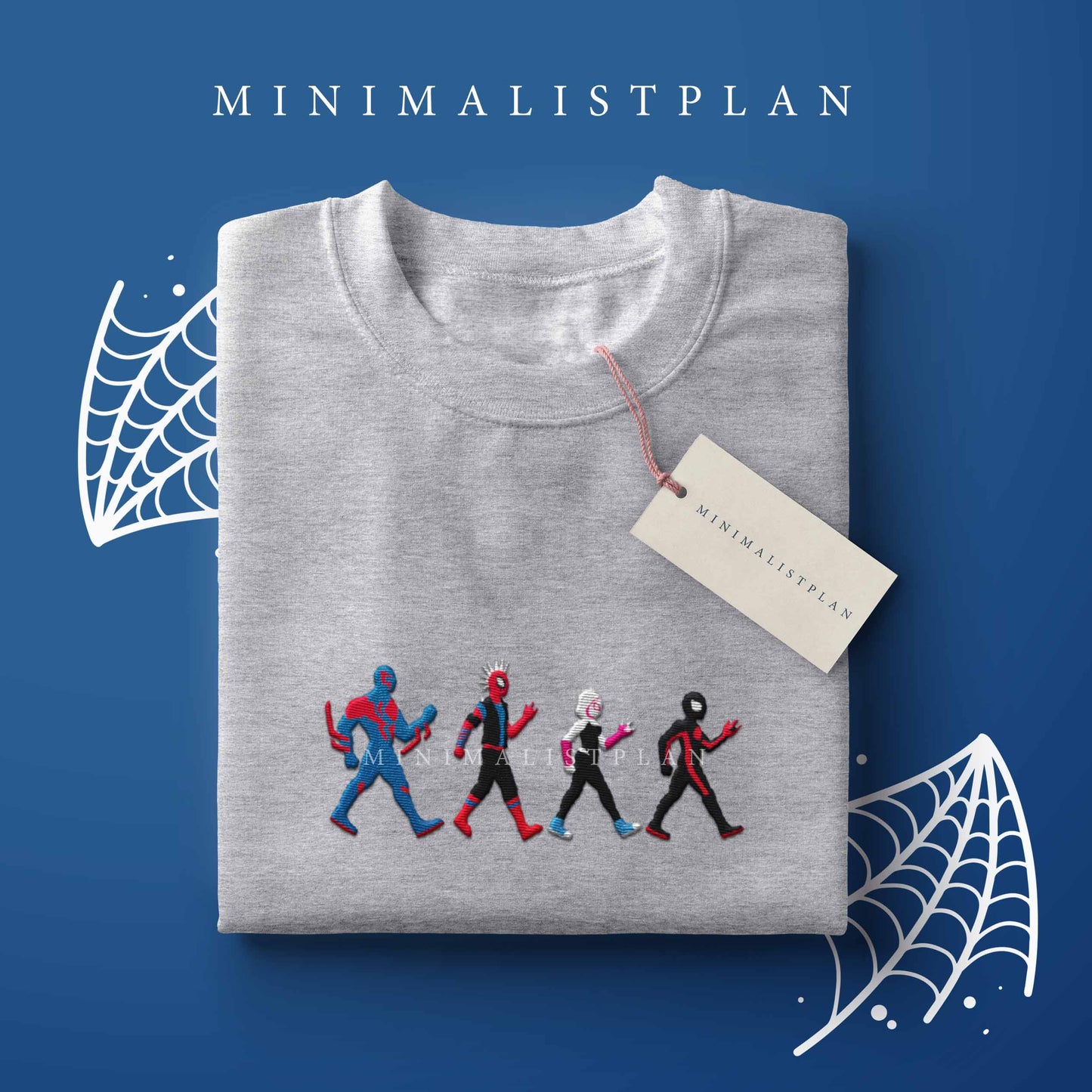 Embroidered Spiderverse on Abbey Road | Miles Morales Spiderman 2099 Spider Gwen Spider Punk Unisex Sweatshirt