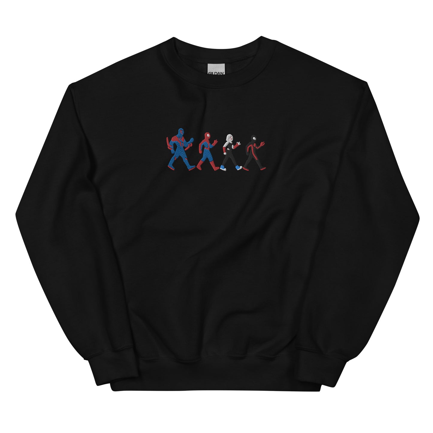 Embroidered Spiderverse on Abbey Road | Miles Morales Spiderman 2099 Spider Gwen Unisex Sweatshirt