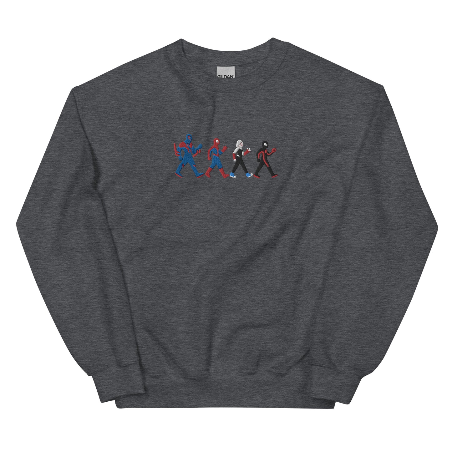 Embroidered Spiderverse on Abbey Road | Miles Morales Spiderman 2099 Spider Gwen Unisex Sweatshirt