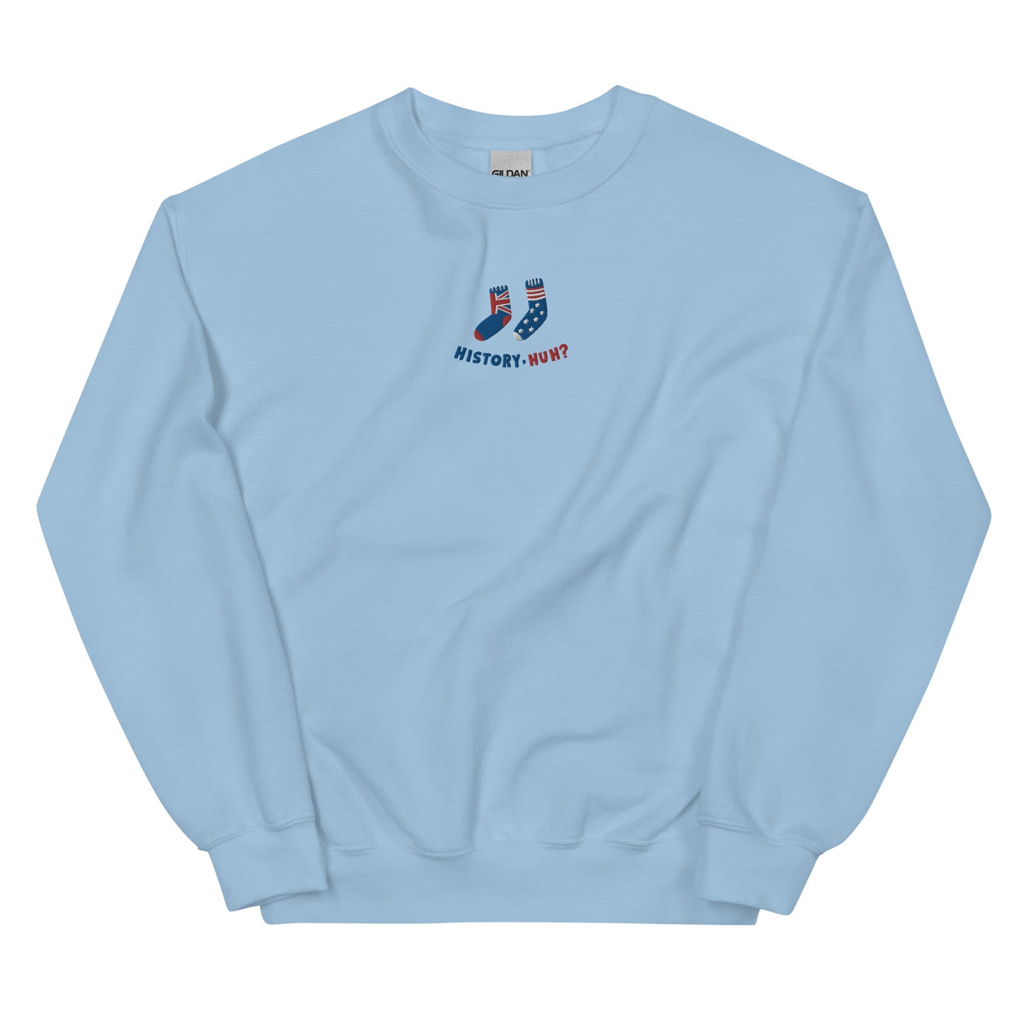 Embroidered Red White & Royal Blue | History, Huh? Unisex Sweatshirt