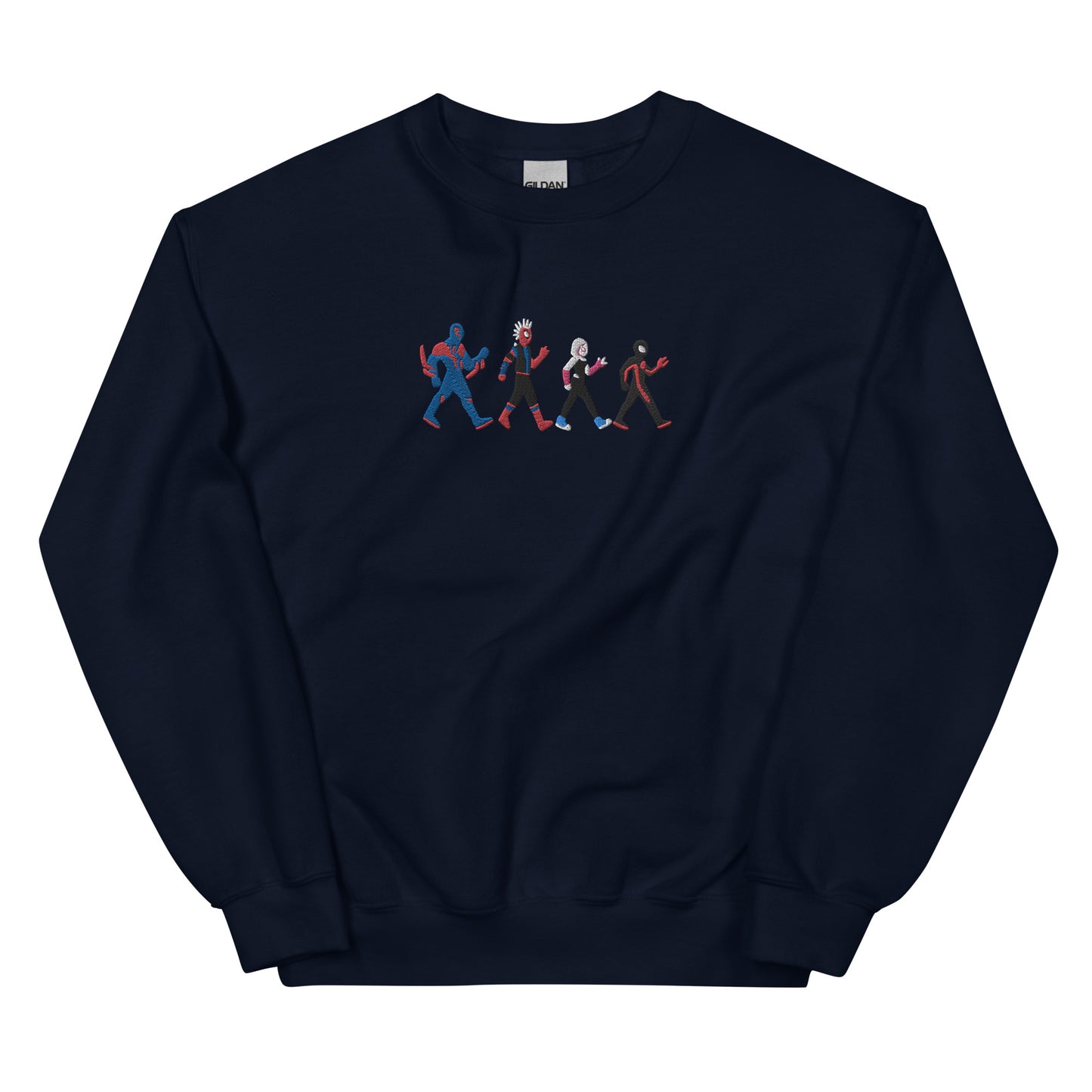 Embroidered Spiderverse on Abbey Road | Miles Morales Spiderman 2099 Spider Gwen Spider Punk Unisex Sweatshirt