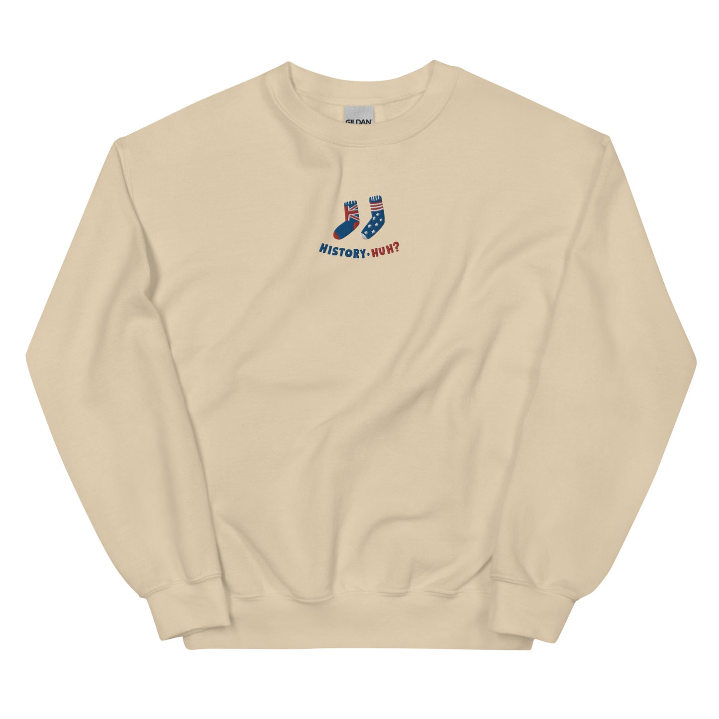 Embroidered Red White & Royal Blue | History, Huh? Unisex Sweatshirt