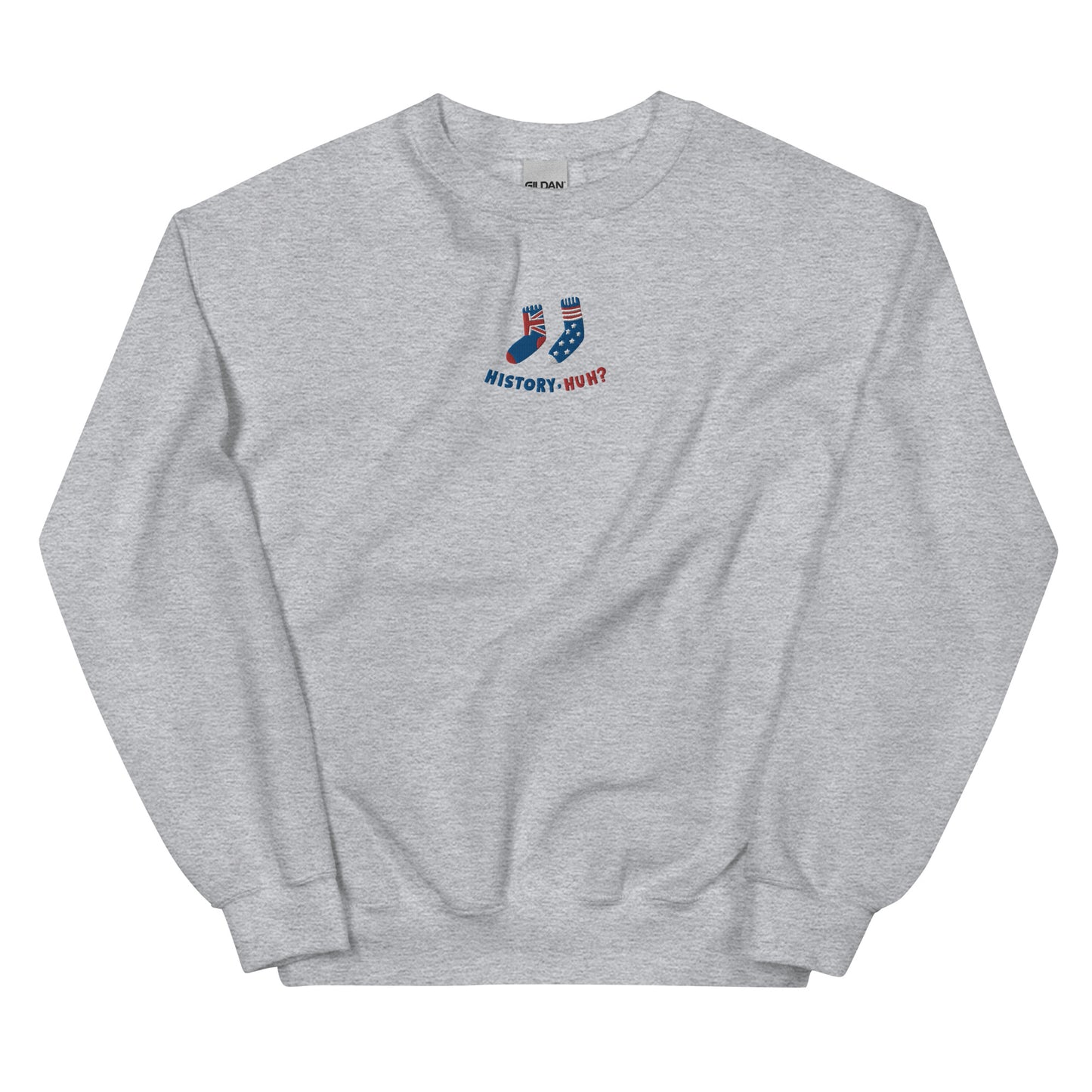 Embroidered Red White & Royal Blue | History, Huh? Unisex Sweatshirt