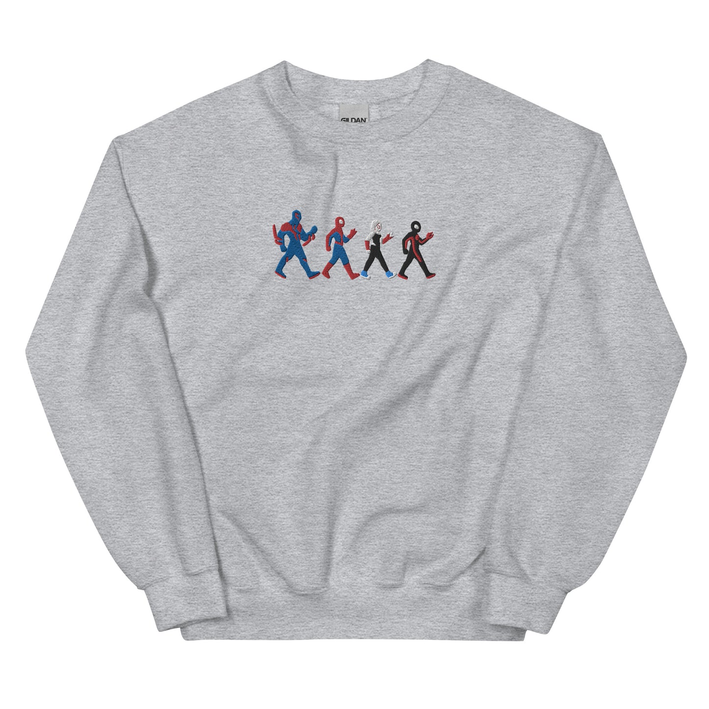 Embroidered Spiderverse on Abbey Road | Miles Morales Spiderman 2099 Spider Gwen Unisex Sweatshirt