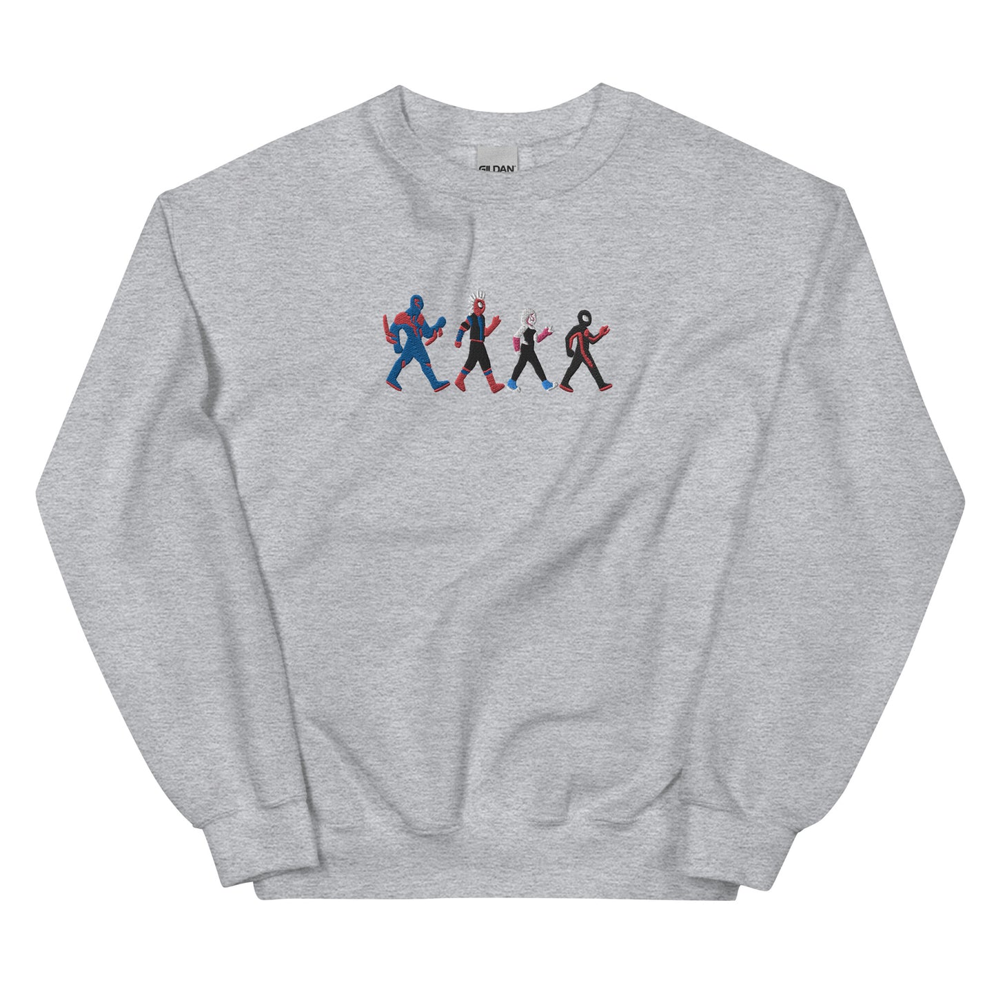 Embroidered Spiderverse on Abbey Road | Miles Morales Spiderman 2099 Spider Gwen Spider Punk Unisex Sweatshirt