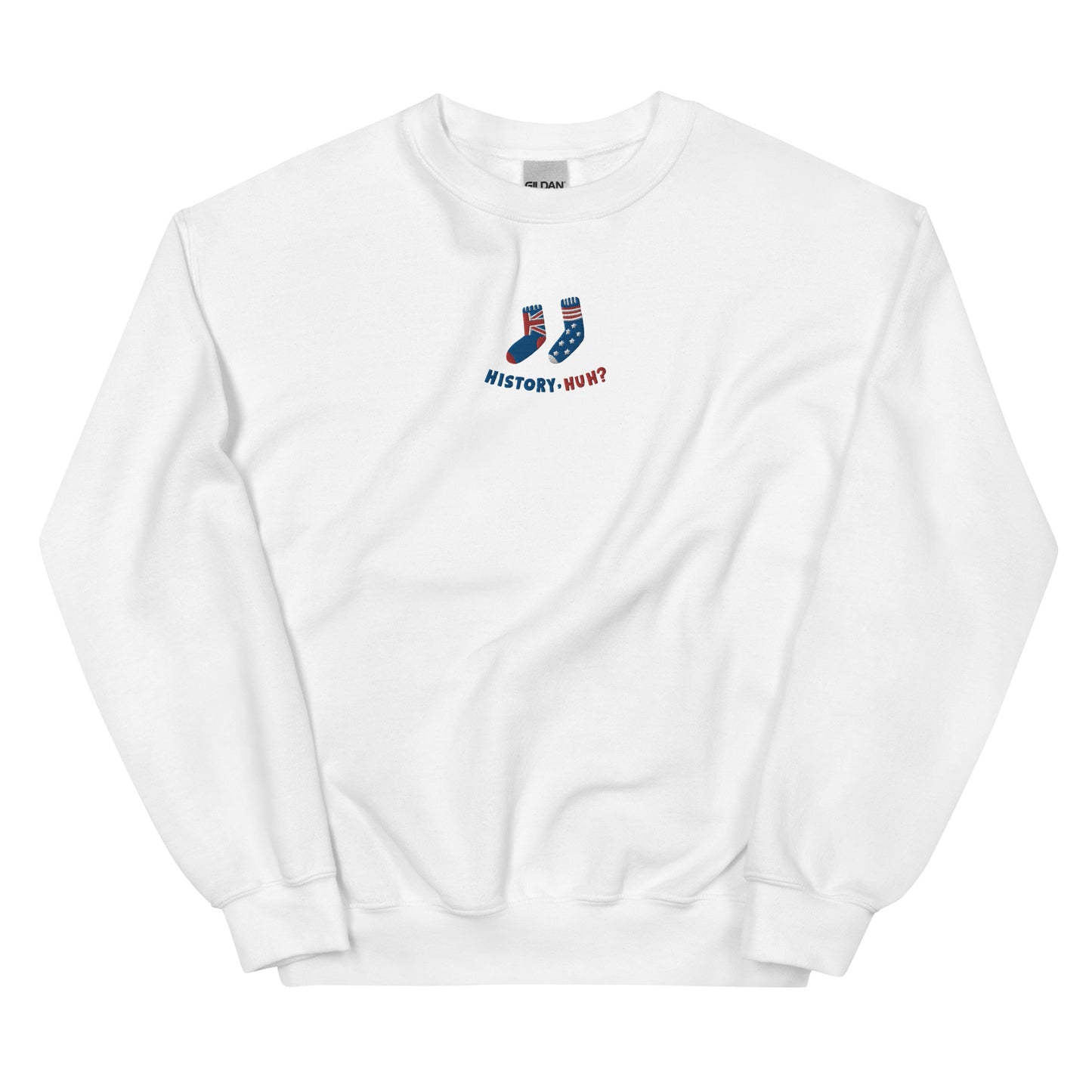 Embroidered Red White & Royal Blue | History, Huh? Unisex Sweatshirt