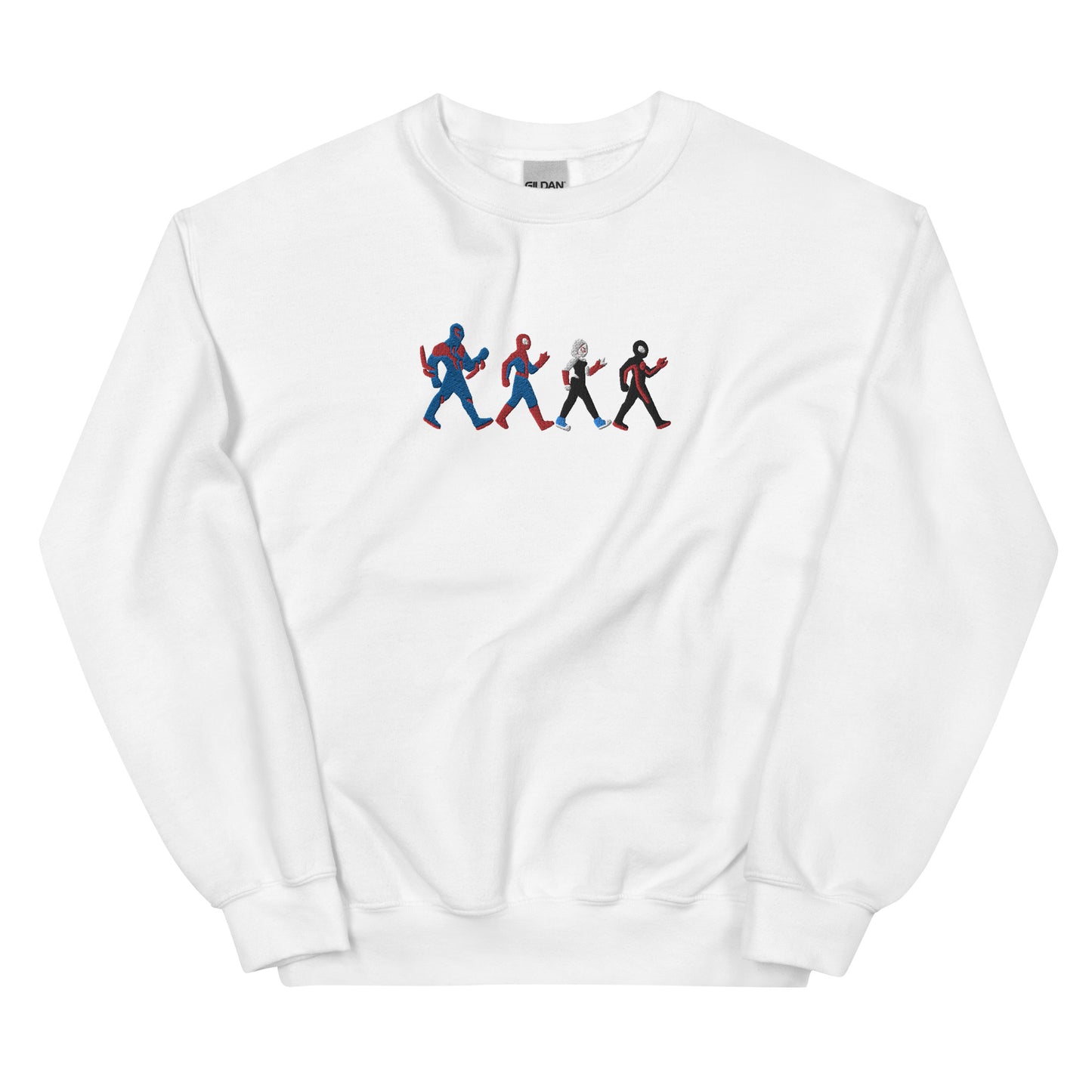 Embroidered Spiderverse on Abbey Road | Miles Morales Spiderman 2099 Spider Gwen Unisex Sweatshirt